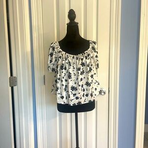 NWT ML Monique Lhuillier Floral Blouse